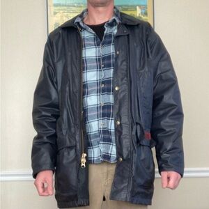 Men’s Woolrich Oilskin, Wool Lined Field Coat